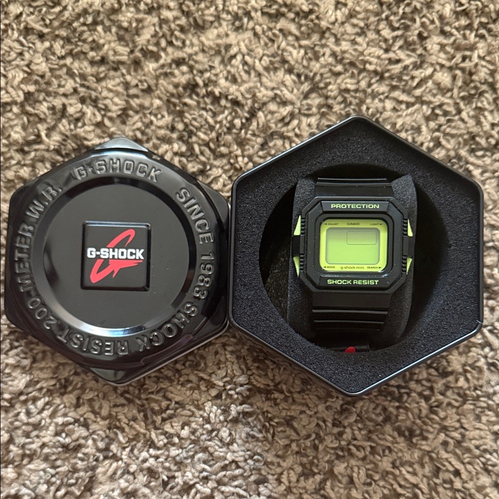 G-Shock Black and Neon Green Digital Watch